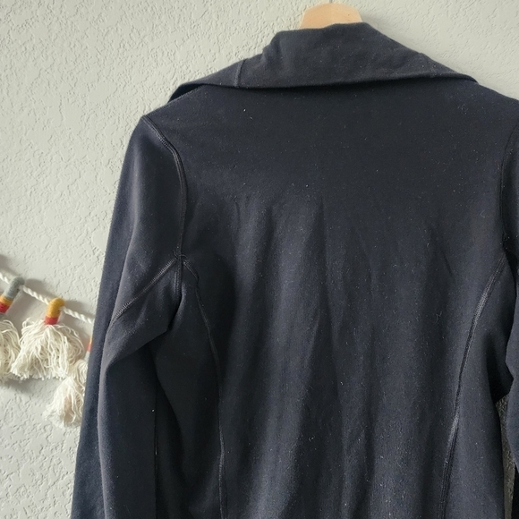 Lululemon In Stride Black Longline Cowl Neck Zip Jacket Luon Casual Yoga Gym 6 - Picture 9 of 14